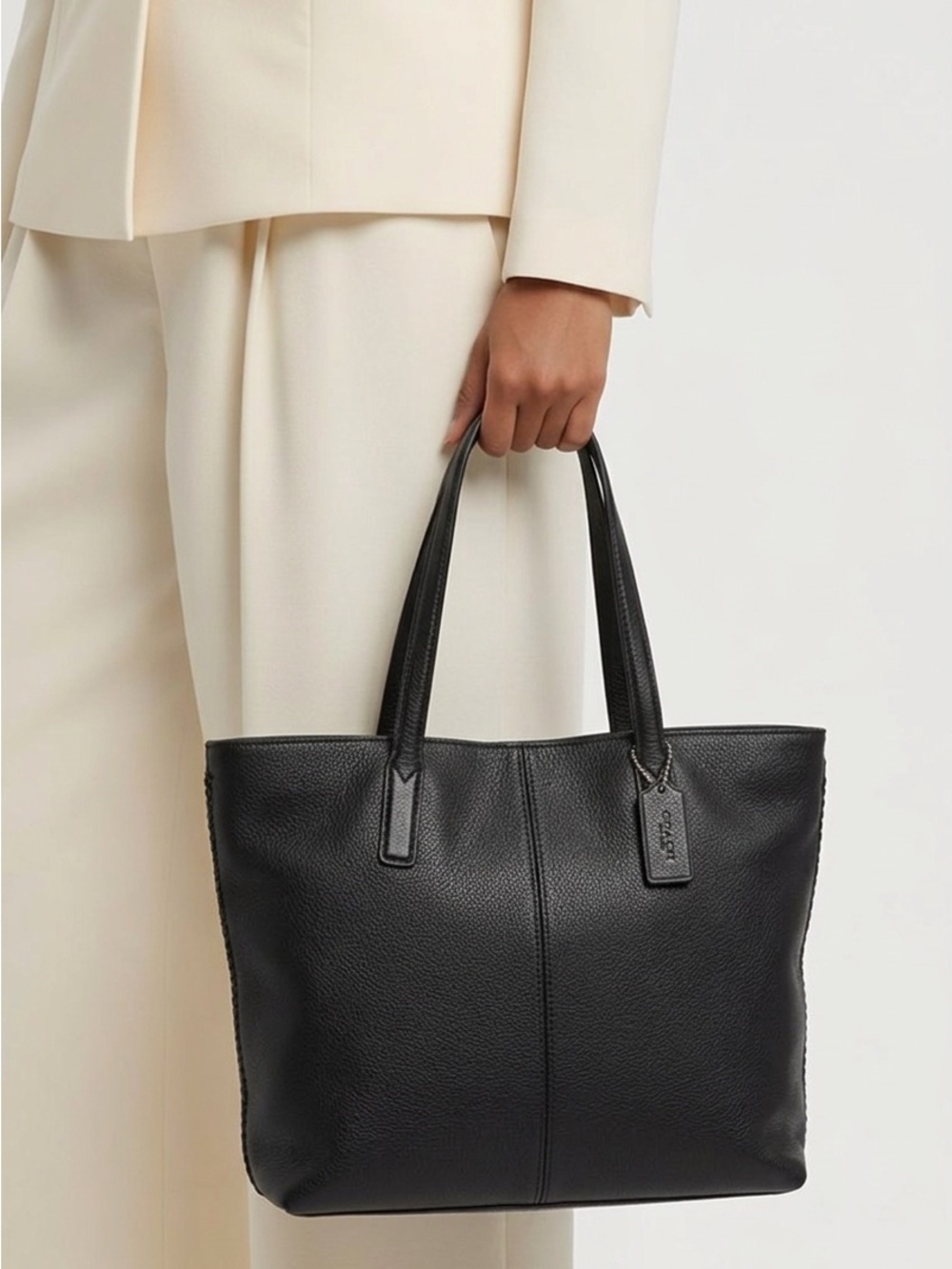Danier Black Pebbled Leather Tote